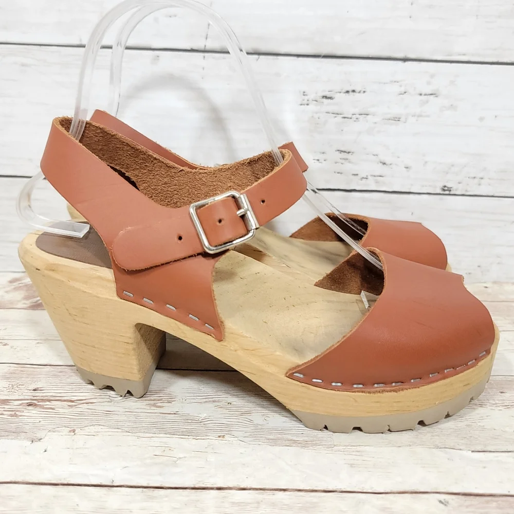 MIA Brown Leather Mules - Picture 8 of 11